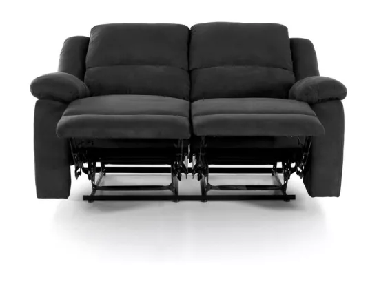Canapé Relaxation 2 places en microfibre Léo - Noir - L143 x 93 x 96cm - Loungitude