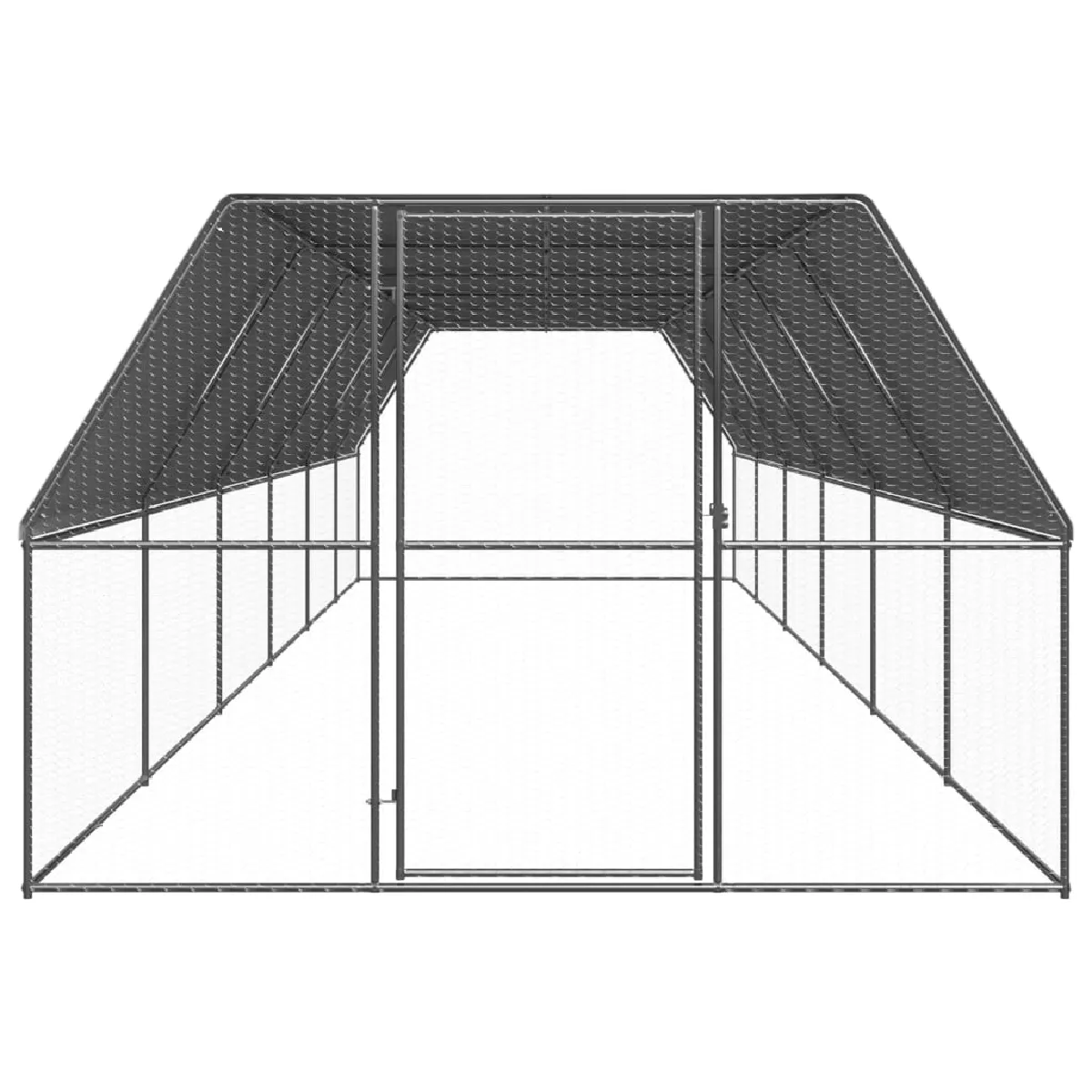 vidaXL Poulailler 3x12x2 m acier galvanisé