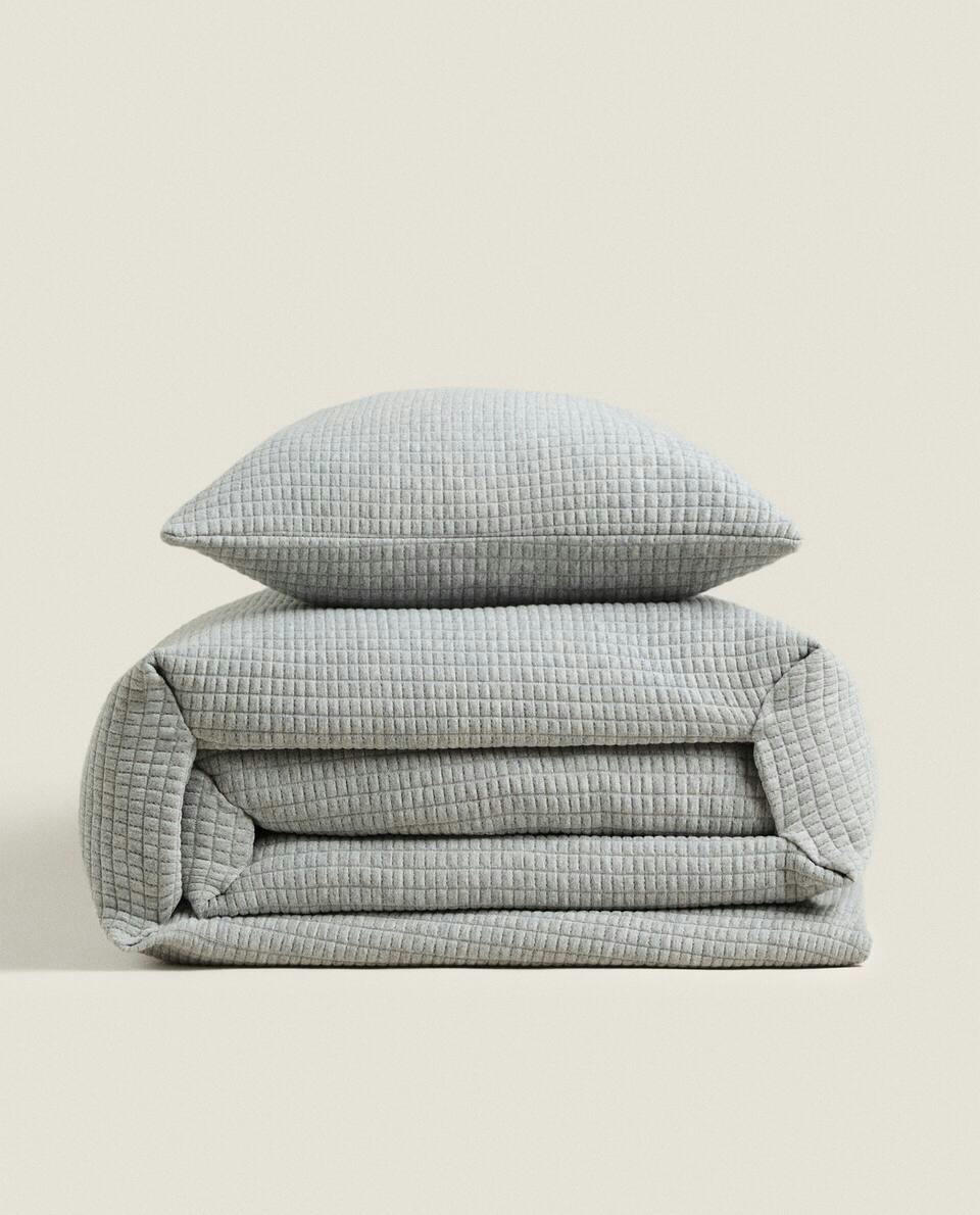 Colcha de jacquard xadrez