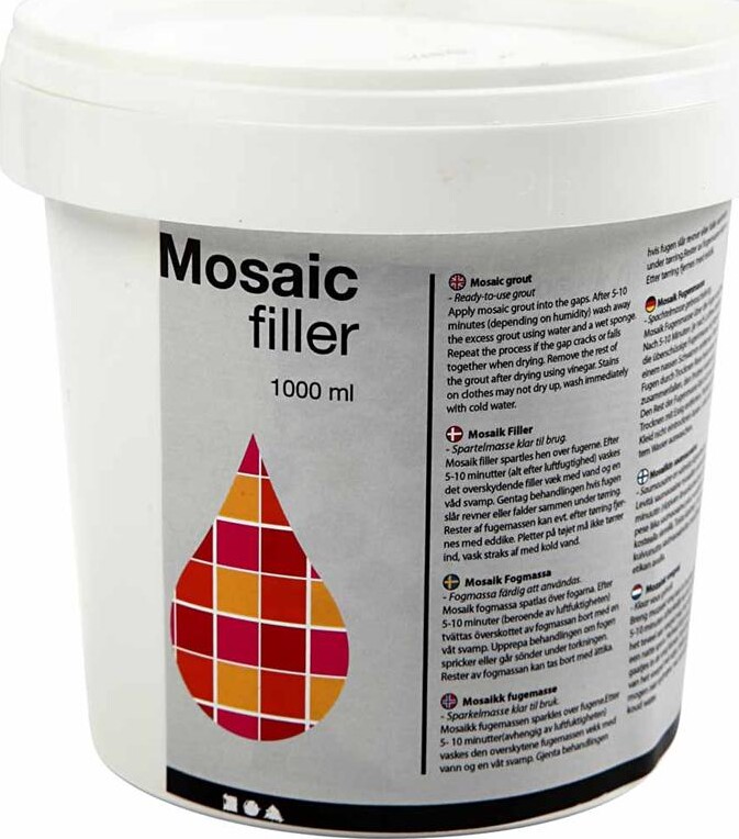 Mosaikfiller - Hvid - 1000 ML/ 1 Spand