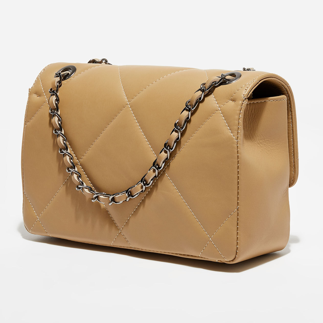 Christian Laurier Sac porté épaule en Cuir Lena beige - 27x15x8 cm