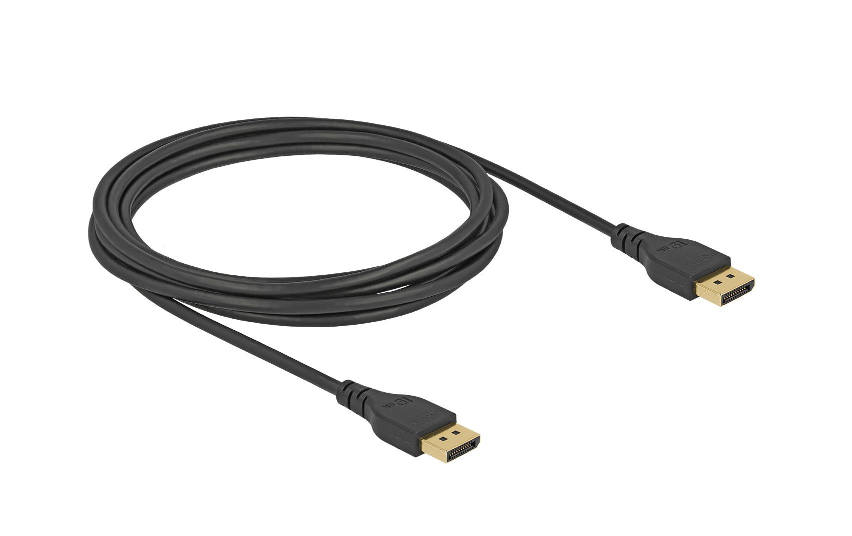 Kabel DisplayPort, 8K/60Hz ohne Einrastfunktion, 3mDelock DisplayPort Kabel 8K 60 Hz 3 m DP 8K zertifiziert ohne Einrastfunktion