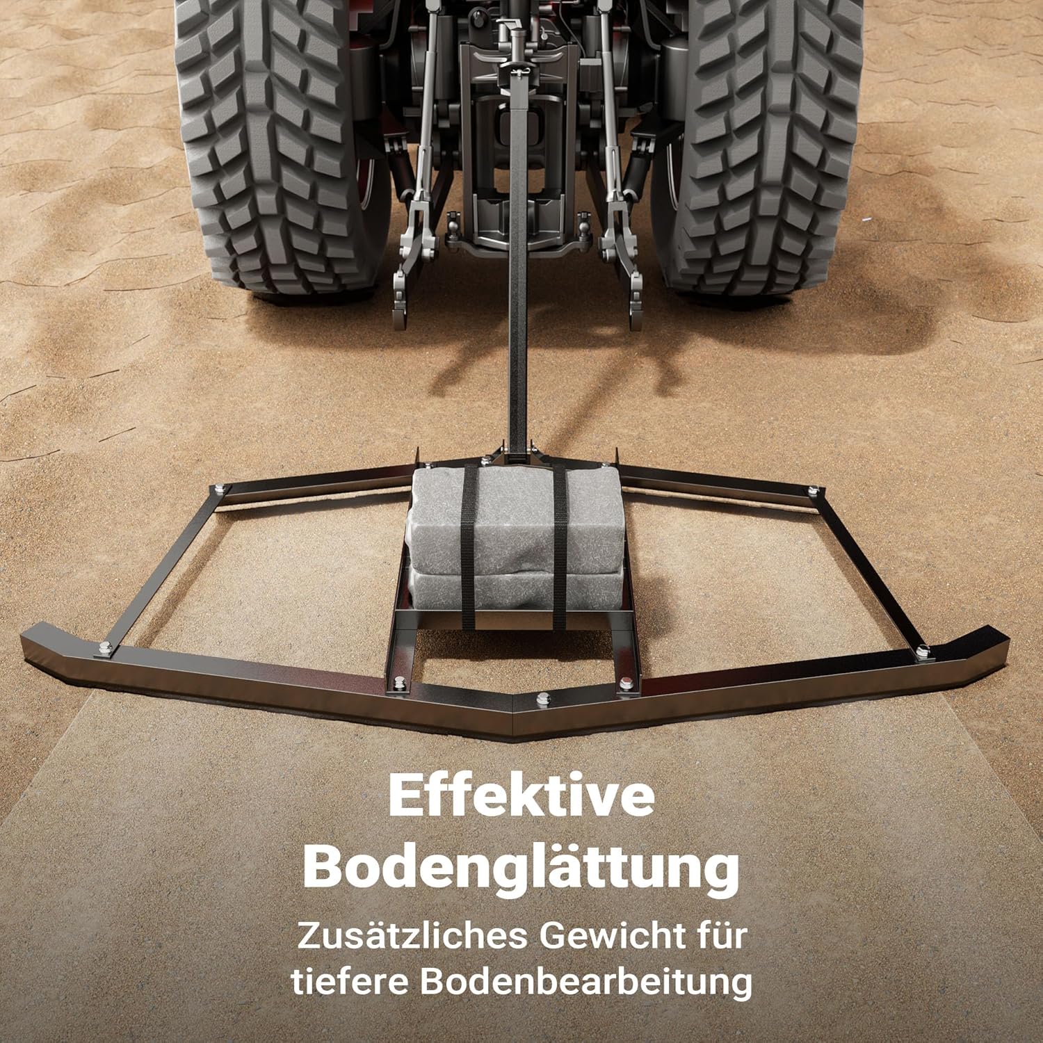 Wiltec Schleppegge 190 x 98 cm, Wiesenegge für Rasentraktor, ATV und UTV, Wiesenschleppe zur Bodenbearbeitung und Bodennivellierung
