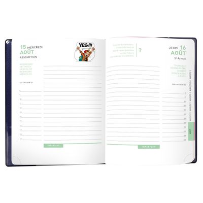 Agenda Campus - 1 jour par page - 12 x 17 cm - disponible dans différentes couleurs - Exacompta