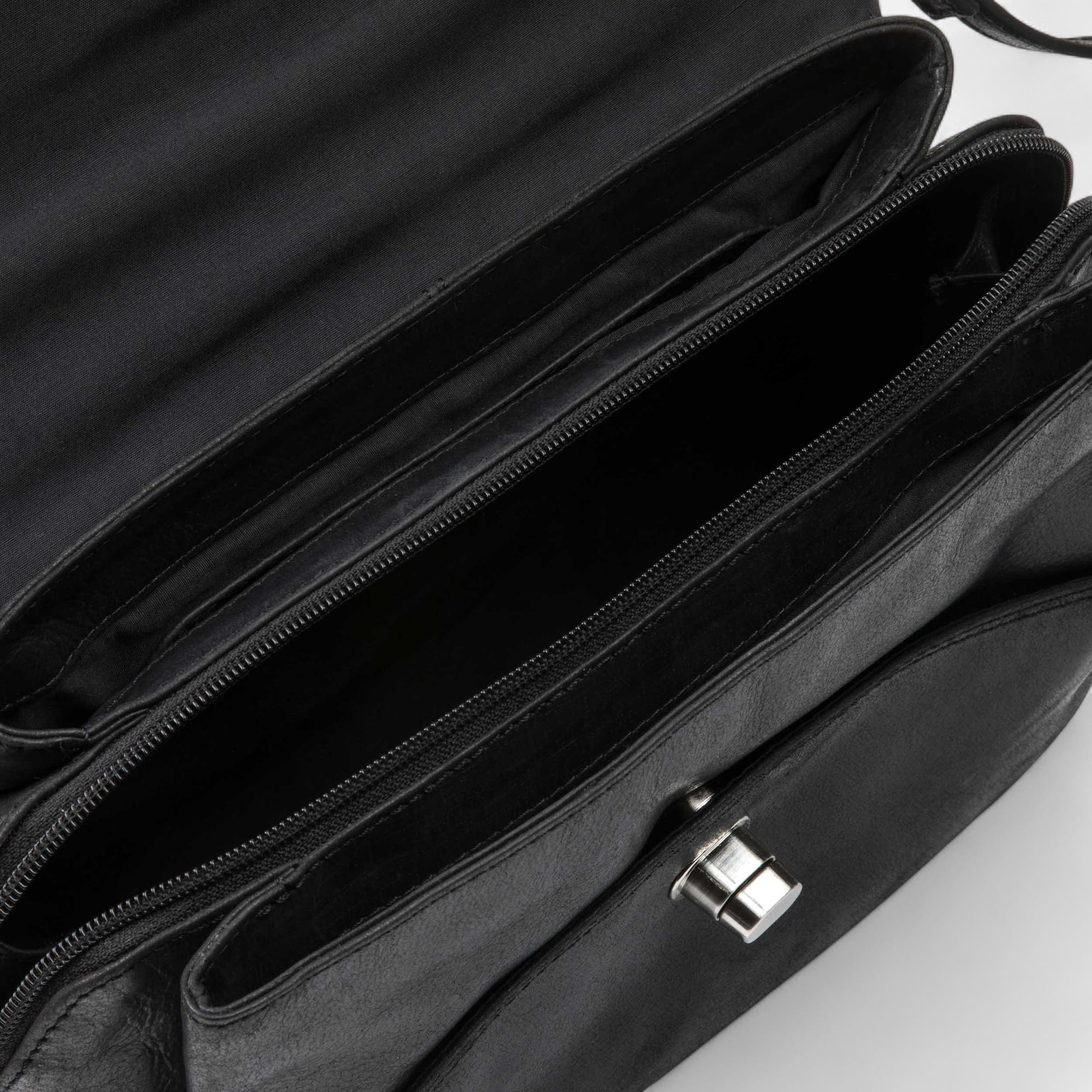 Sac bandoulière en cuir noir