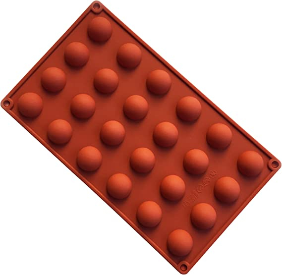 (24-fach) Silikon 3D Pralinen Form für Fondant / Schokolade Kuchen   Muffin Dekoration - Halbkugeln