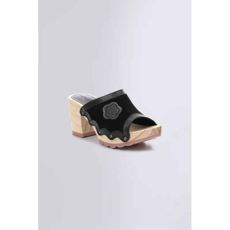 KICK WOODSTOK NOIR MULES Cuir Femme