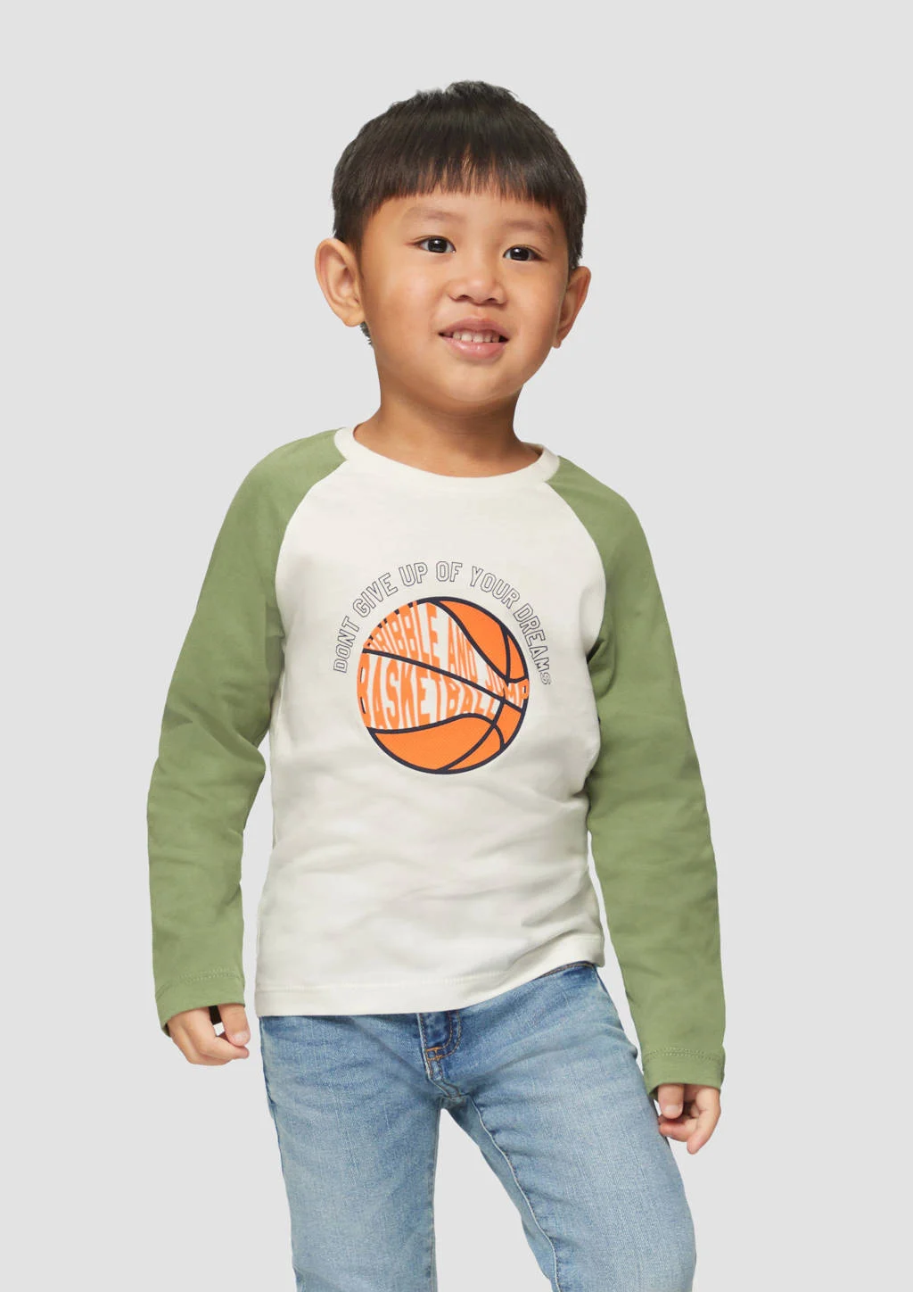 s.Oliver longsleeve met printopdruk groen
