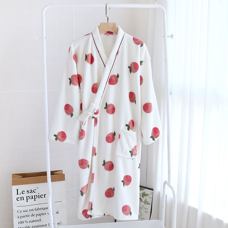 Finlies - Pyjamajas met perzikprint en strikceintuur