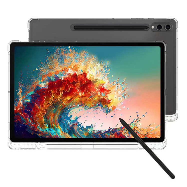 Samsung Galaxy Tab S10  Plus Gummi Case Hülle Air Cushion Fallschutz   S-Pen Aussparung - Transparent
