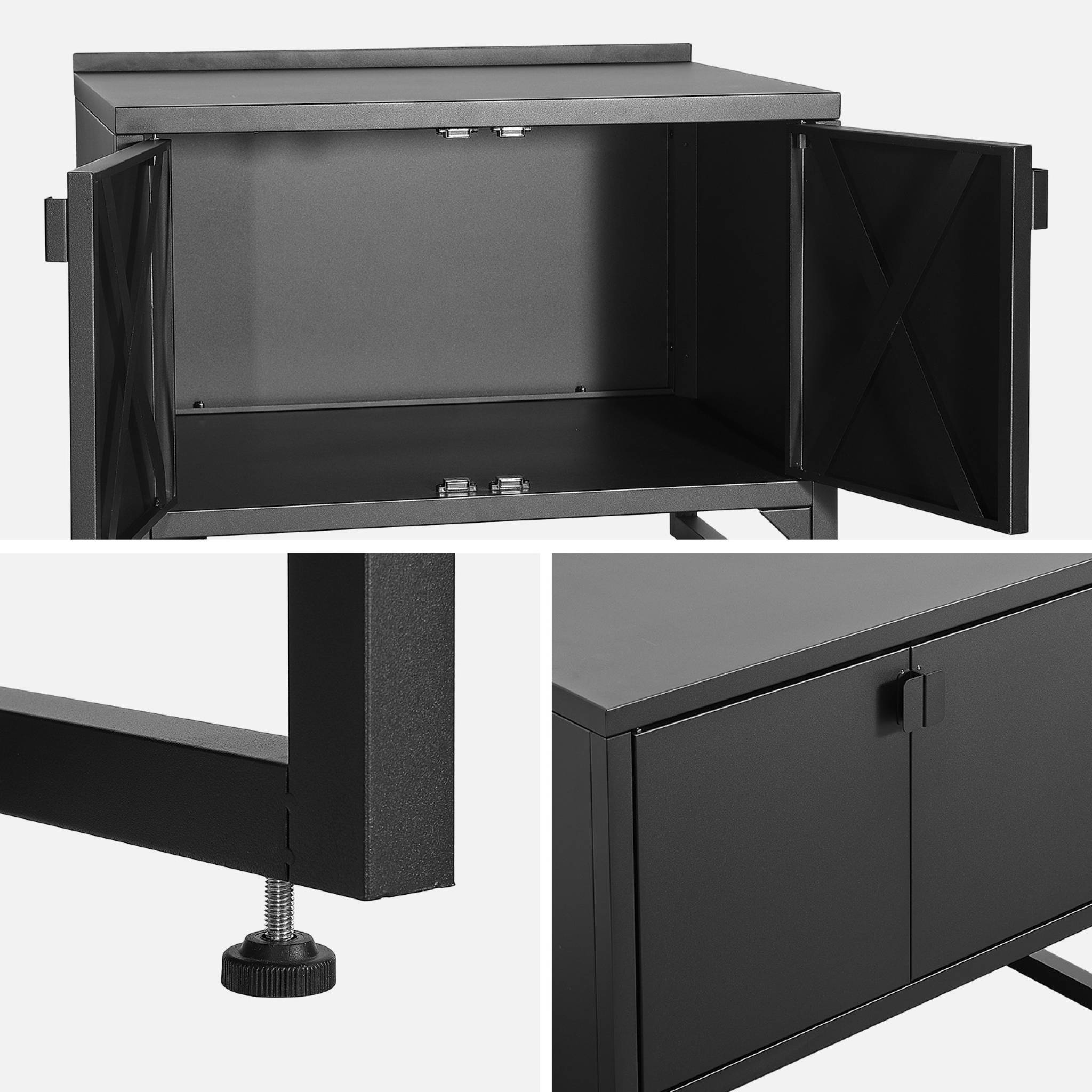 sweeek - Buitenkeukenmodule 2 deuren van staal L80cm
