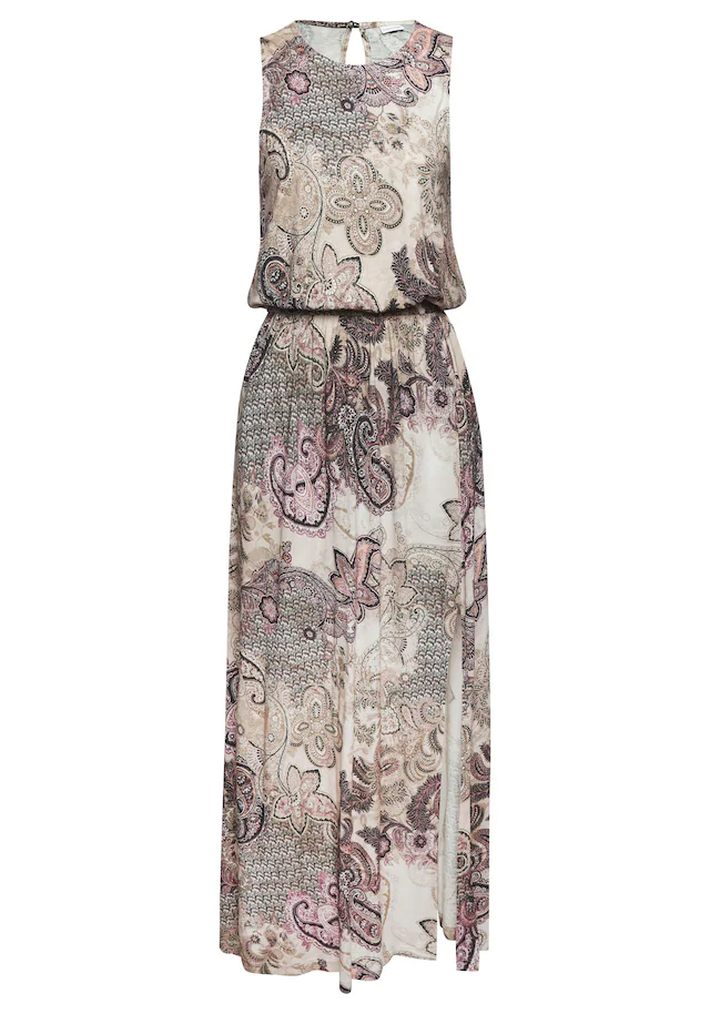 LASCANA Maxikleid Seitennahttaschen mit Paisleyprint und Schlitz, leichtes Sommerkleid, Strandkleid