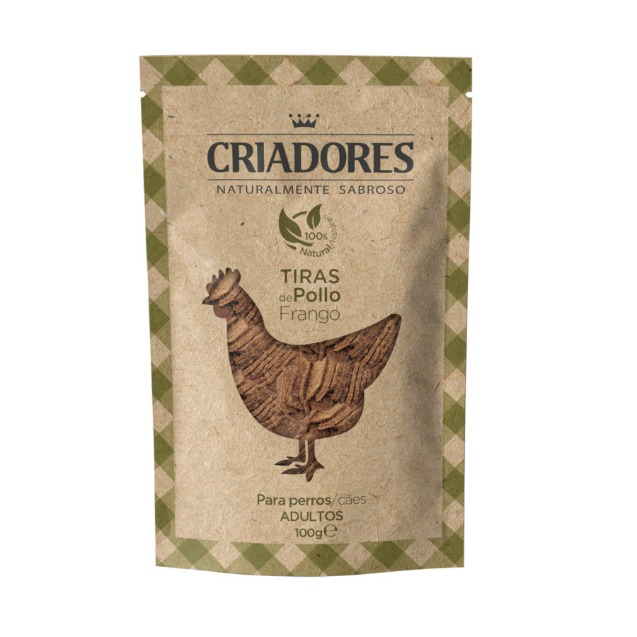 Tiras de frango para cães da marca Breeders