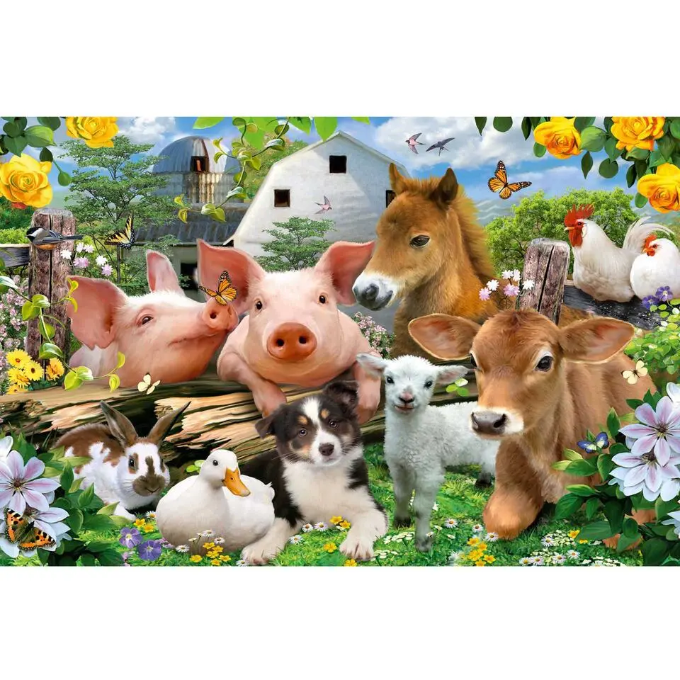 Fotobehang Boerderijdieren - 260x384cm - Bont