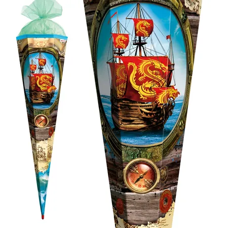 Roth Schultüte Piratenschiff mit Tüllverschluss, 85 cm, eckig