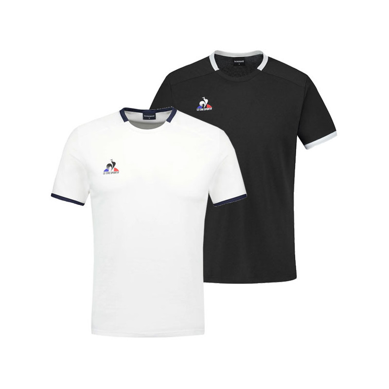 Tee-shirt tennis homme Le Coq Sportif N5 noir ou blanc