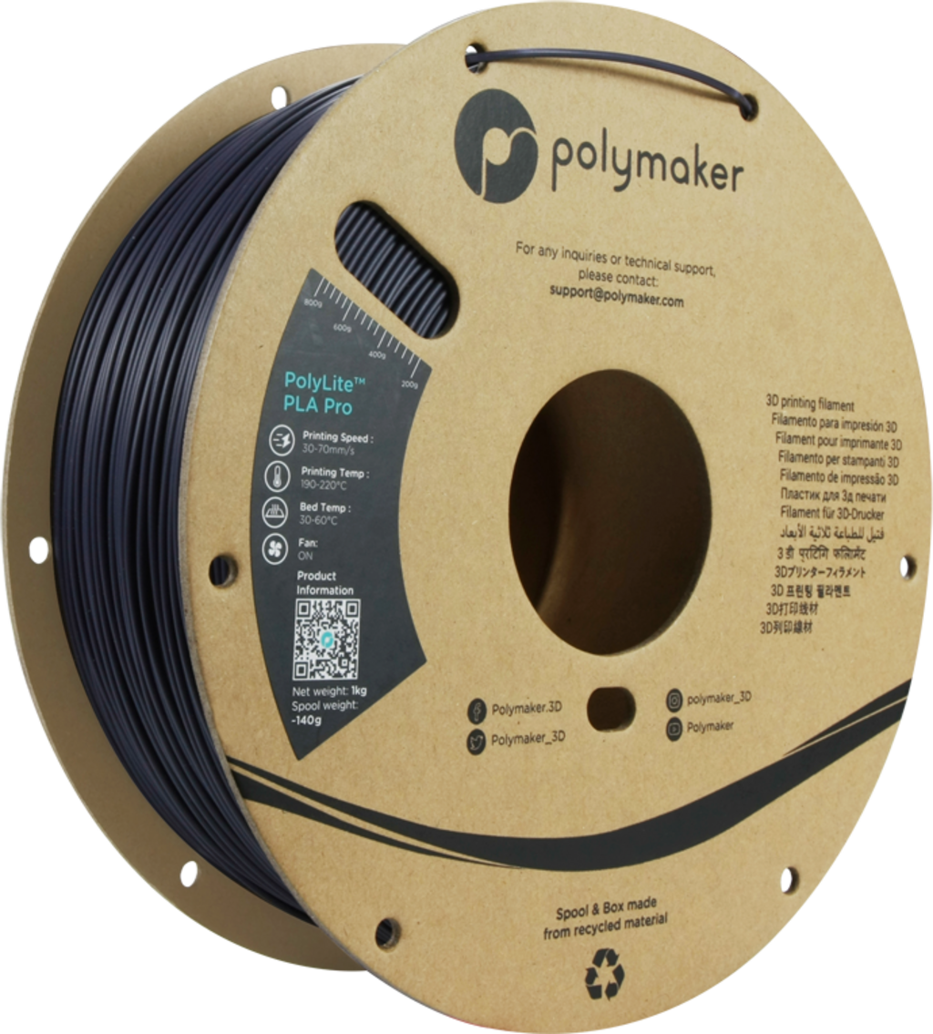Polymaker  PolyLite PLA PRO Dark Purple, 1,75 mm (1.000 g)    PLA Filament mit exzellenten Eigenschaften für FDM Drucker