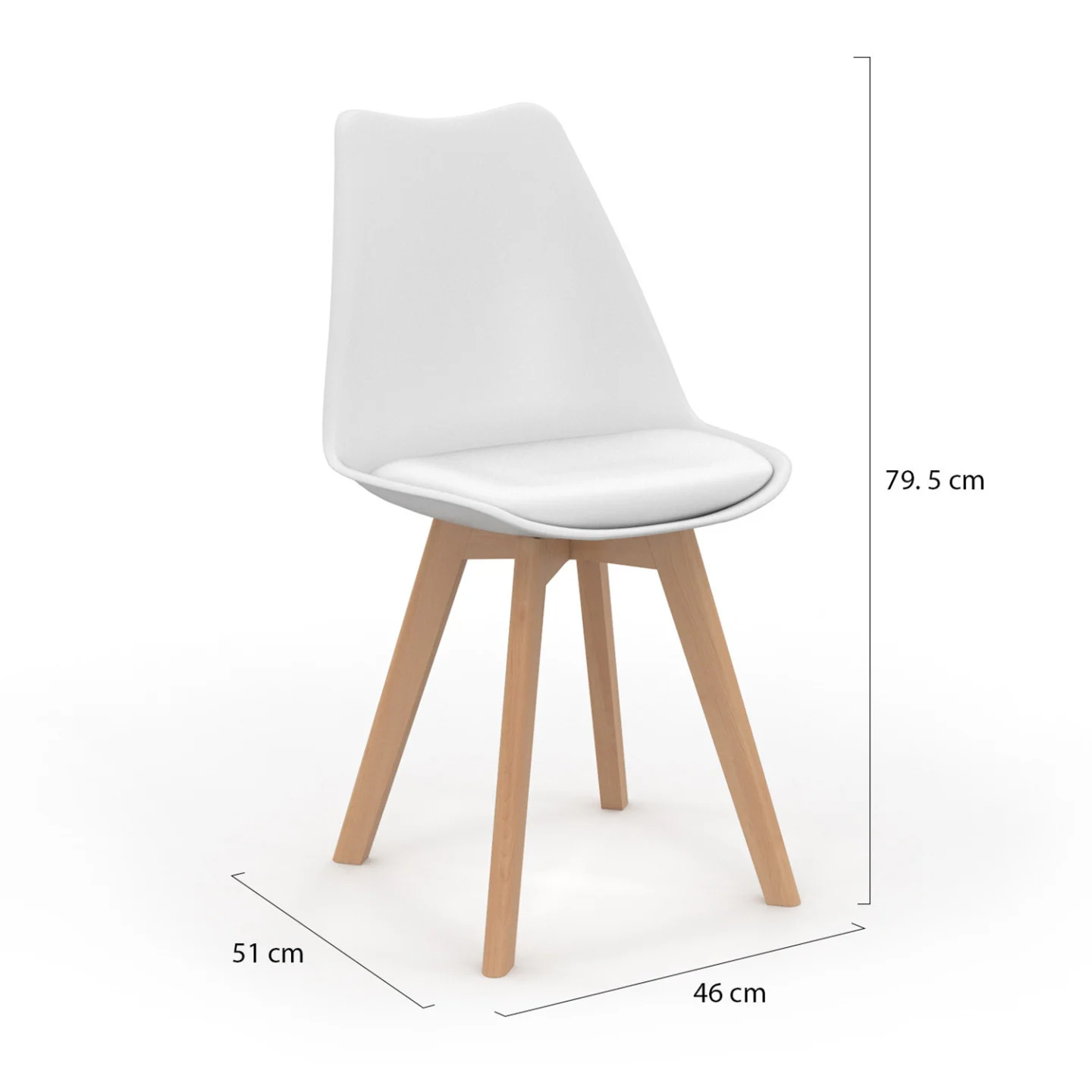 Lot de 4 chaises scandinaves SARA mix color gris foncé, gris clair, blanc et noir