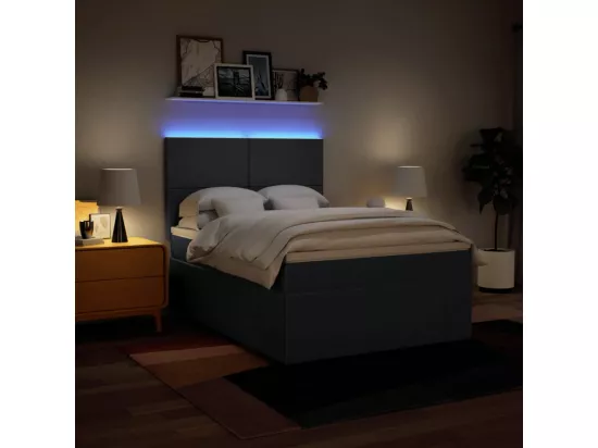 Sommier à lattes de lit avec matelas Bleu 160x200 cm Tissu