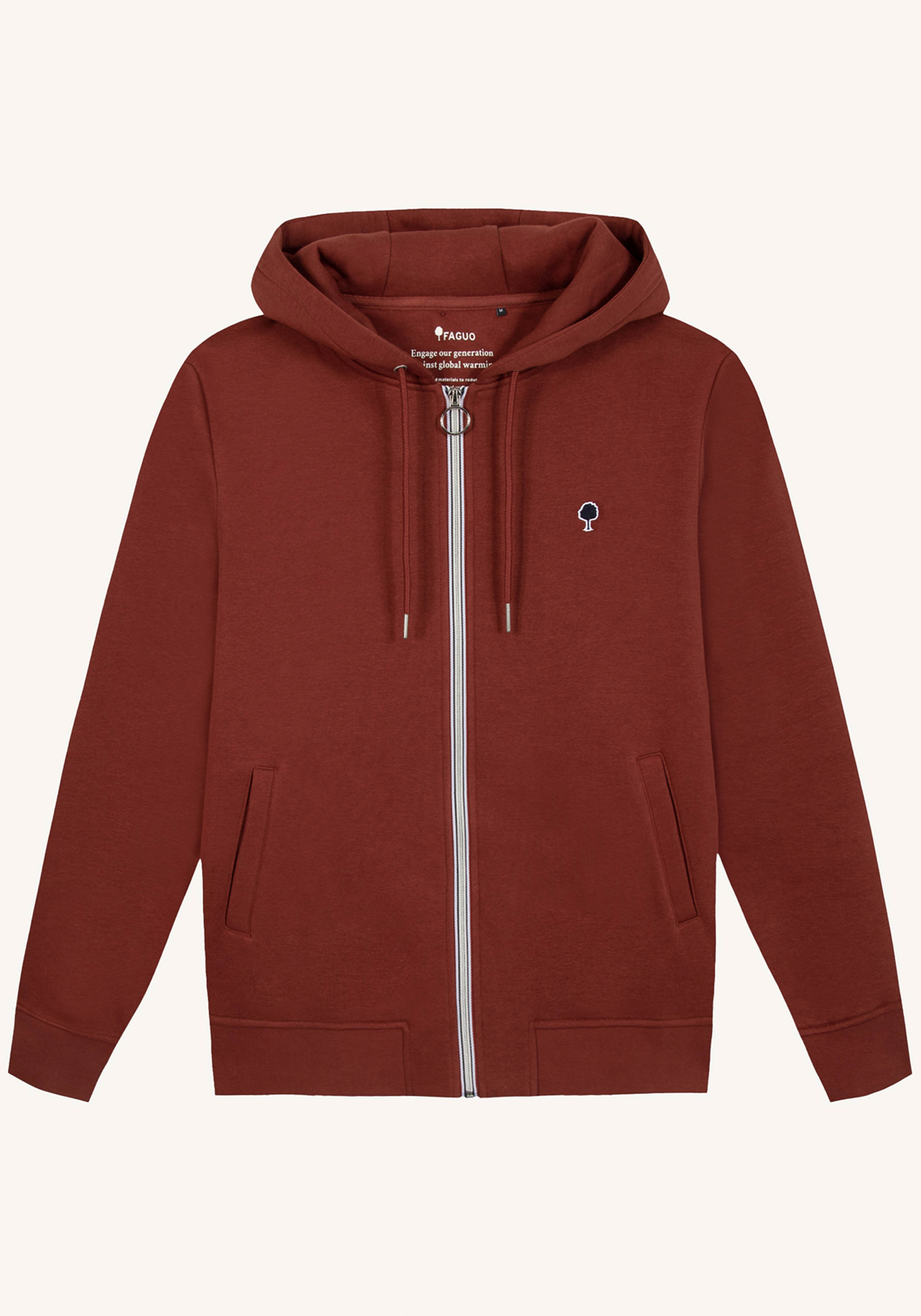 Faguo Zip-Pullover Mesnil Sweat Knit Burgundy