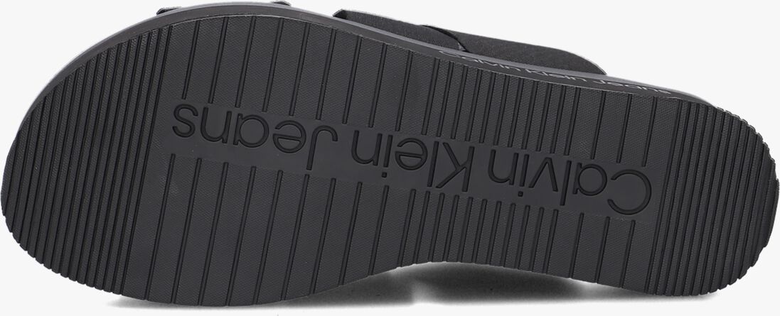 CALVIN KLEIN zwarte calvin klein slippers flatform slipper webbing