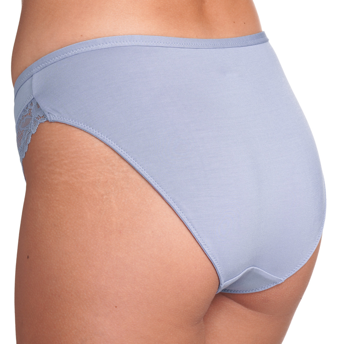 Gina Benotti 2 Damen Slips mit Spitzenbesatz hellblau / dunkelblau