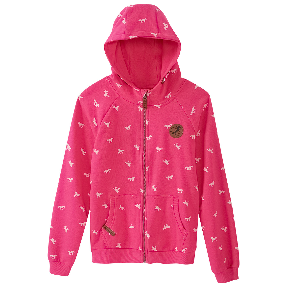 Yigga Mädchen Sweatjacke mit Kapuze pink