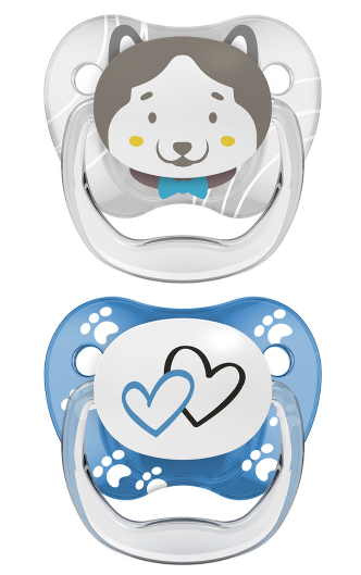 Dr Brown's Fopspeen prevent animal faces F2 blauw 2 stuks