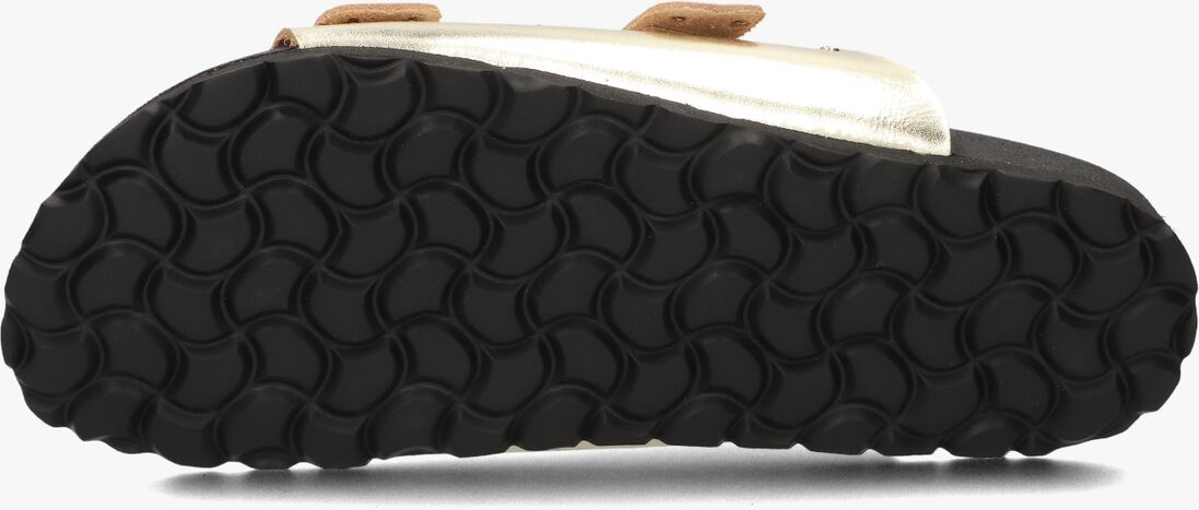 gouden lina locchi slippers 2 gesp slipper met studs