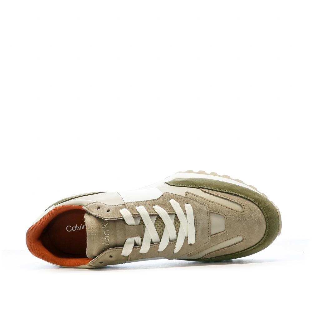 Calvin Klein Jeans Baskets Beige/Kaki Homme Calvin Klein Jeans Top Lace