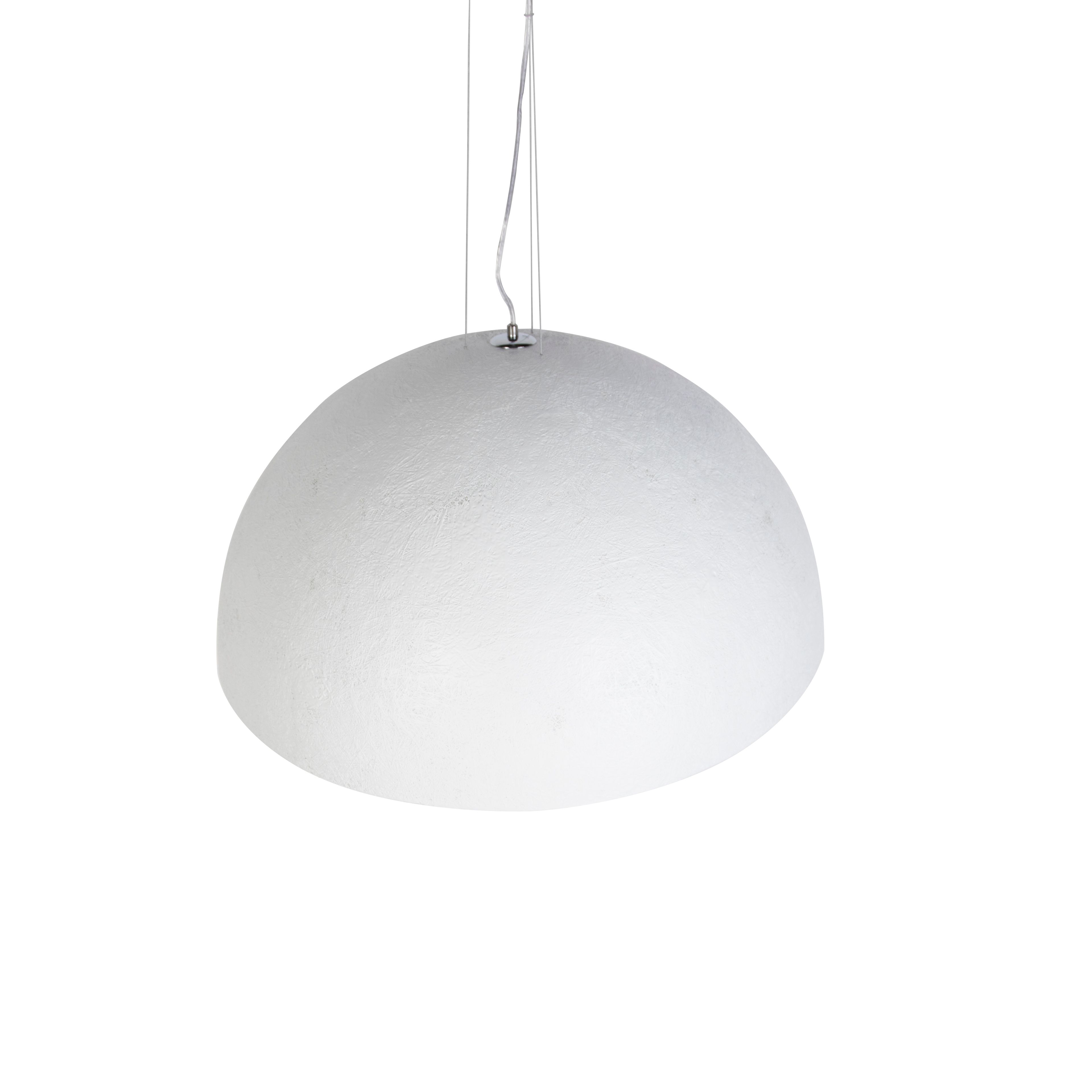 Moderne hanglamp wit met zilver 70cm - Magna