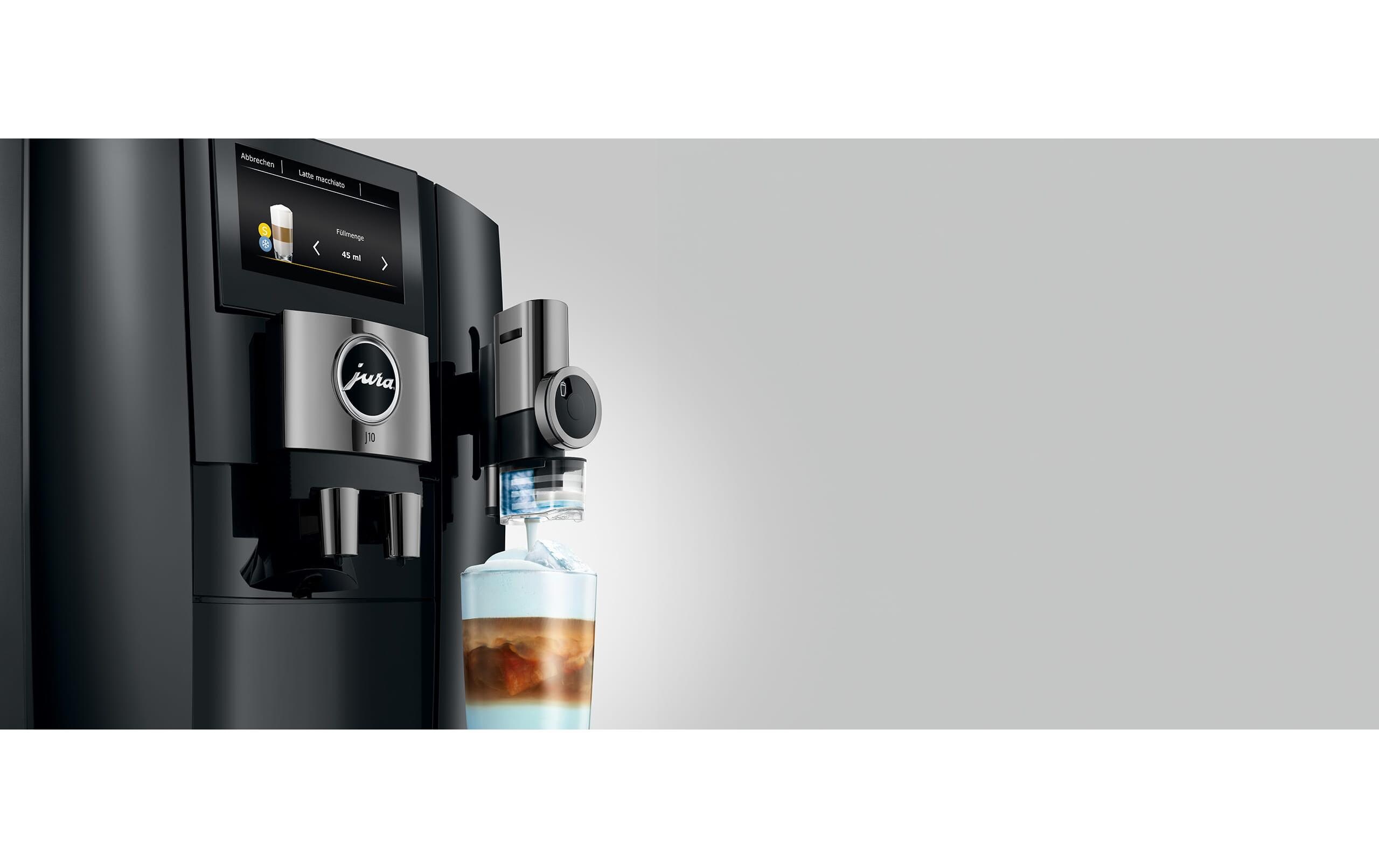 Kaffeevollautomat J10 Piano Schwarz<br>Vollautomatische Kaffeemaschine