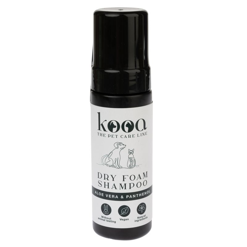 Shampooing sec moussant kooa pour chien et chat
