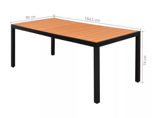 Salon de jardin 9 pcs PVC Résine tressée Noir et marron