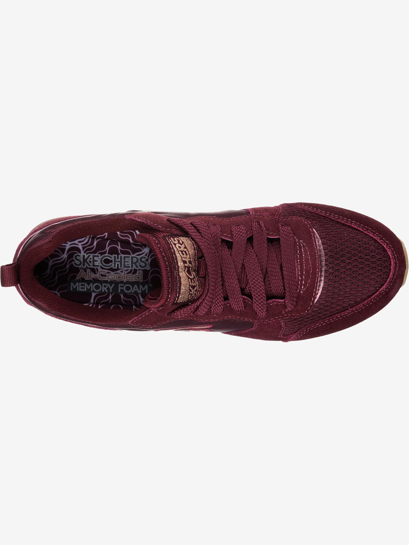 Baskets sneakers hybrides skechers en cuir velours doux, textile et synthétique