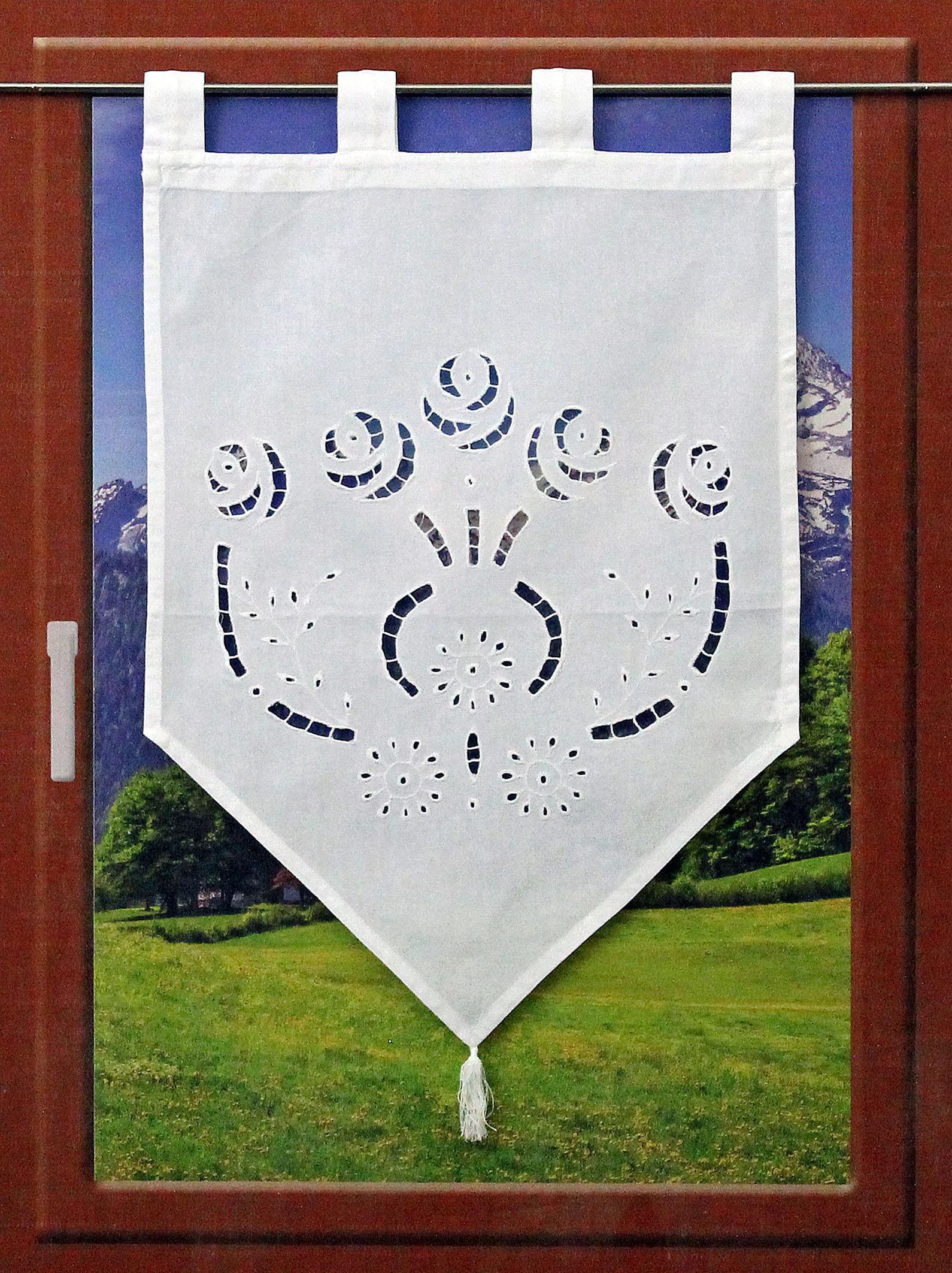 HOSSNER - ART OF HOME DECO Scheibengardine »Ortler« Schlaufen 1 Stk. tlg.