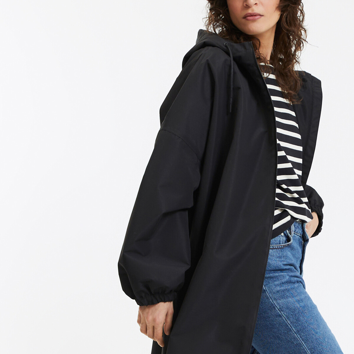 COLEÇÕES LA REDOUTE<br>Jaqueta corta-vento oversized com capuz