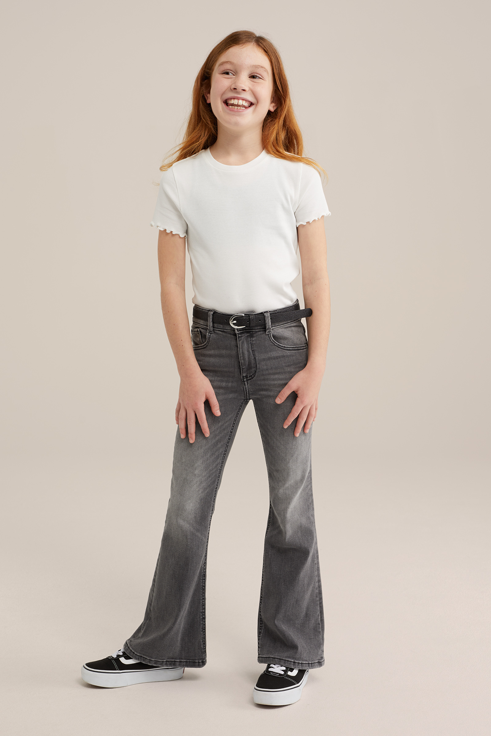 Meisjes geribd T-shirt, 2-pack WE Fashion Multikleur