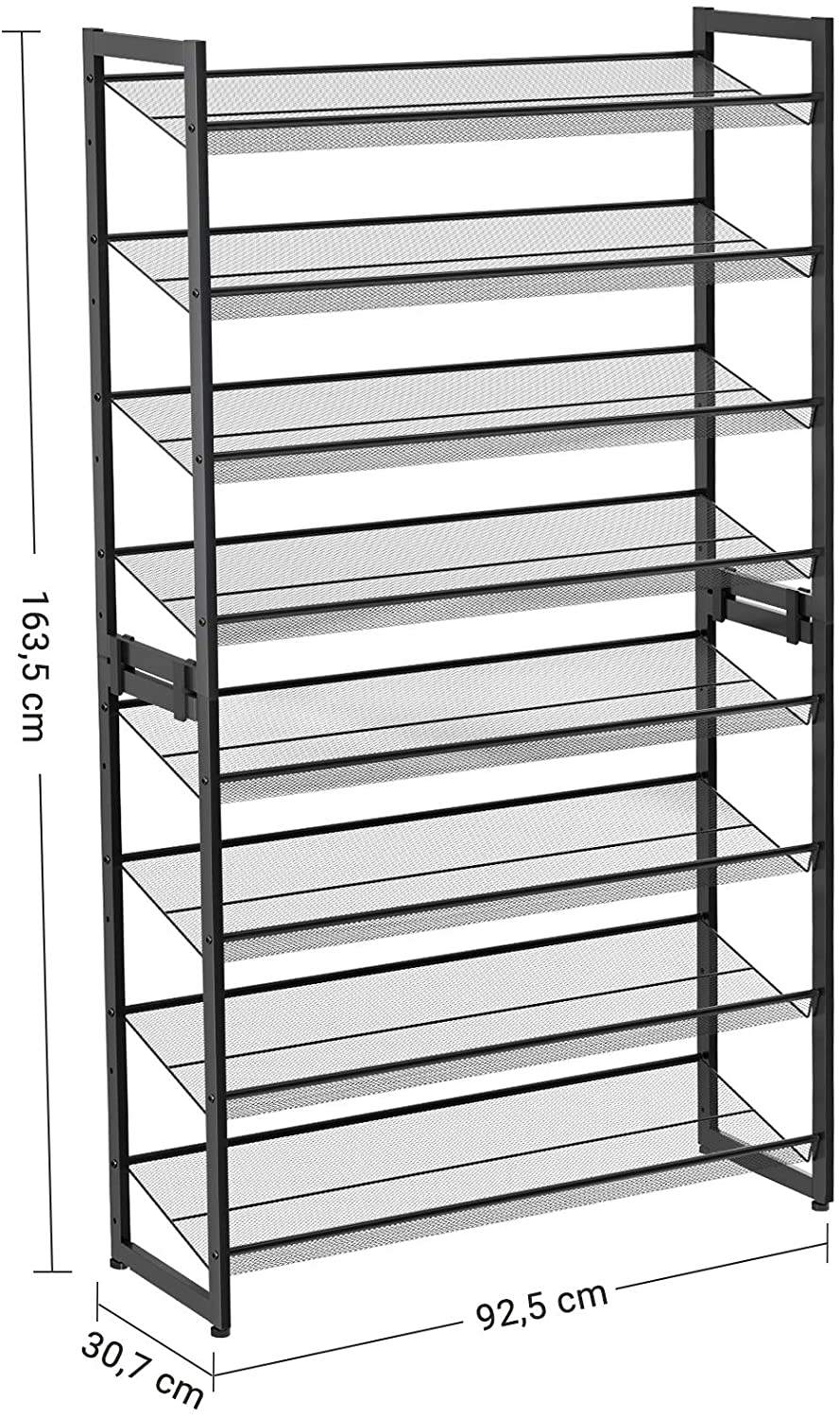 Schoenenrek 2 x (stapelbaar) met 4 niveaus Indusign Zwart
