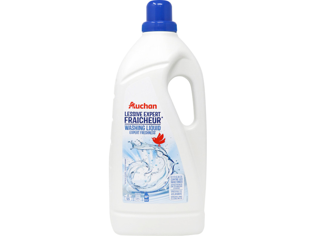 DETERGENTE ROUPA MÁQUINA LÍQUIDO AUCHAN FRESCURA 55 DOSES