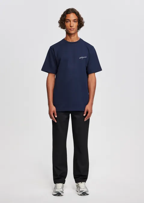 T-shirt met tekst print blauw (BLW.D)
