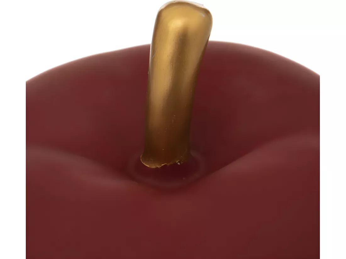 Pomme décorative en Céramique Rouge D. 12,5 x H. 13 cm