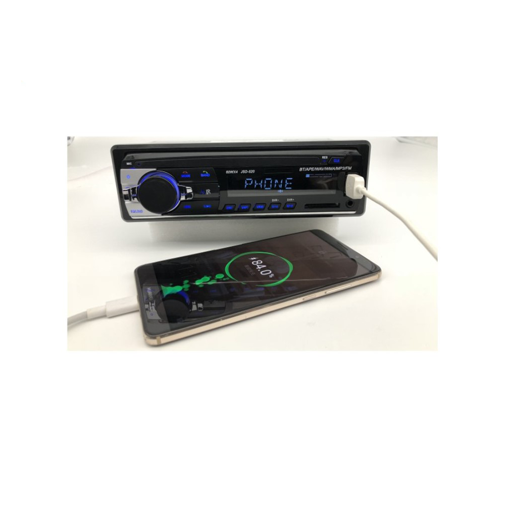 (187x57mm) Digitales Auto Radio FM Audio Transmitter Bluetooth MP3 Player mit SD Karten Slot - Schwarz / Silber