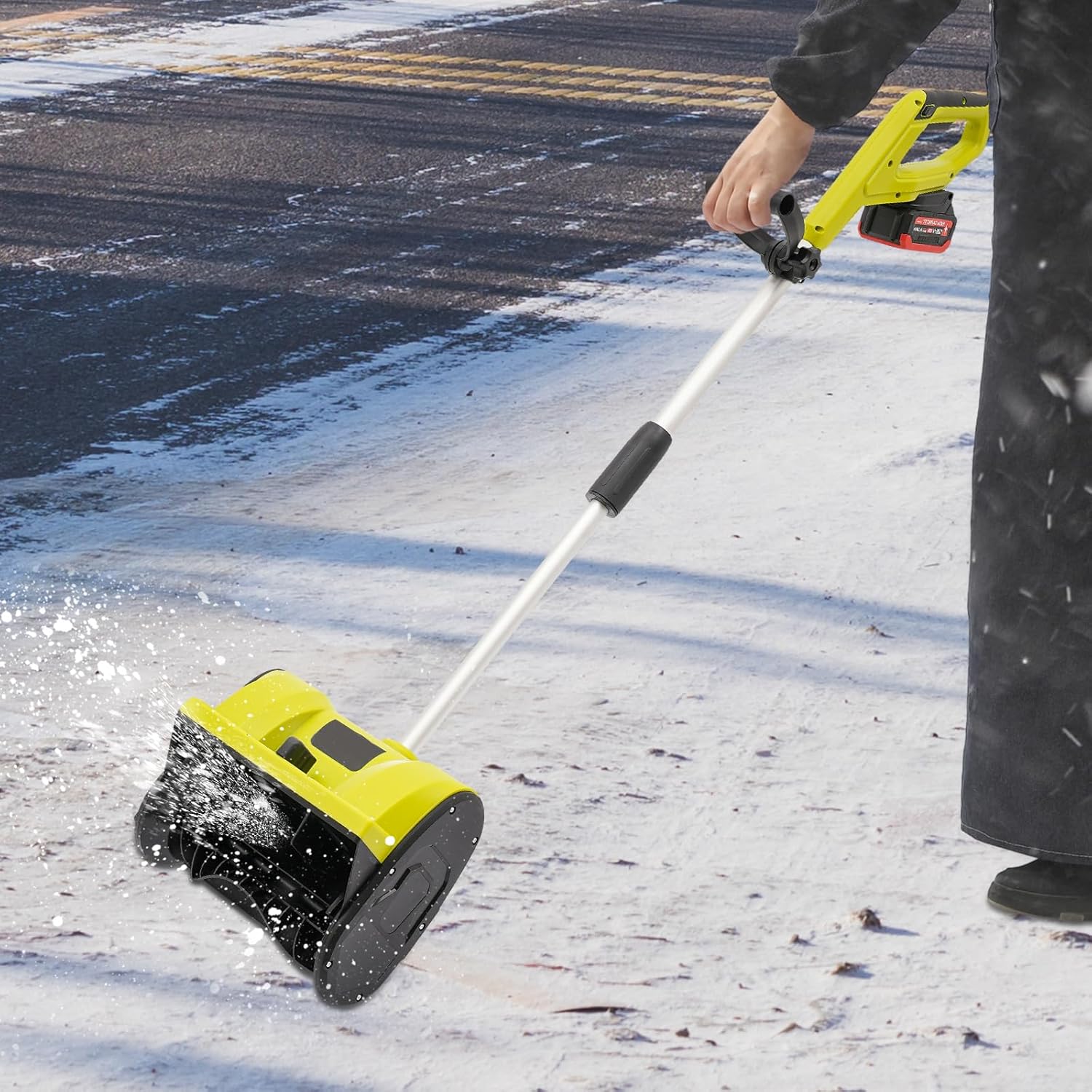 Elektrische Schneefräse 1200W 20V Schneefräse Akku 4.0Ah, 32cm Kehrbreite, Kabellose Elektro-Schneefräse Leicht & Leistungsstark für Hof, Gehweg, Einfahrt