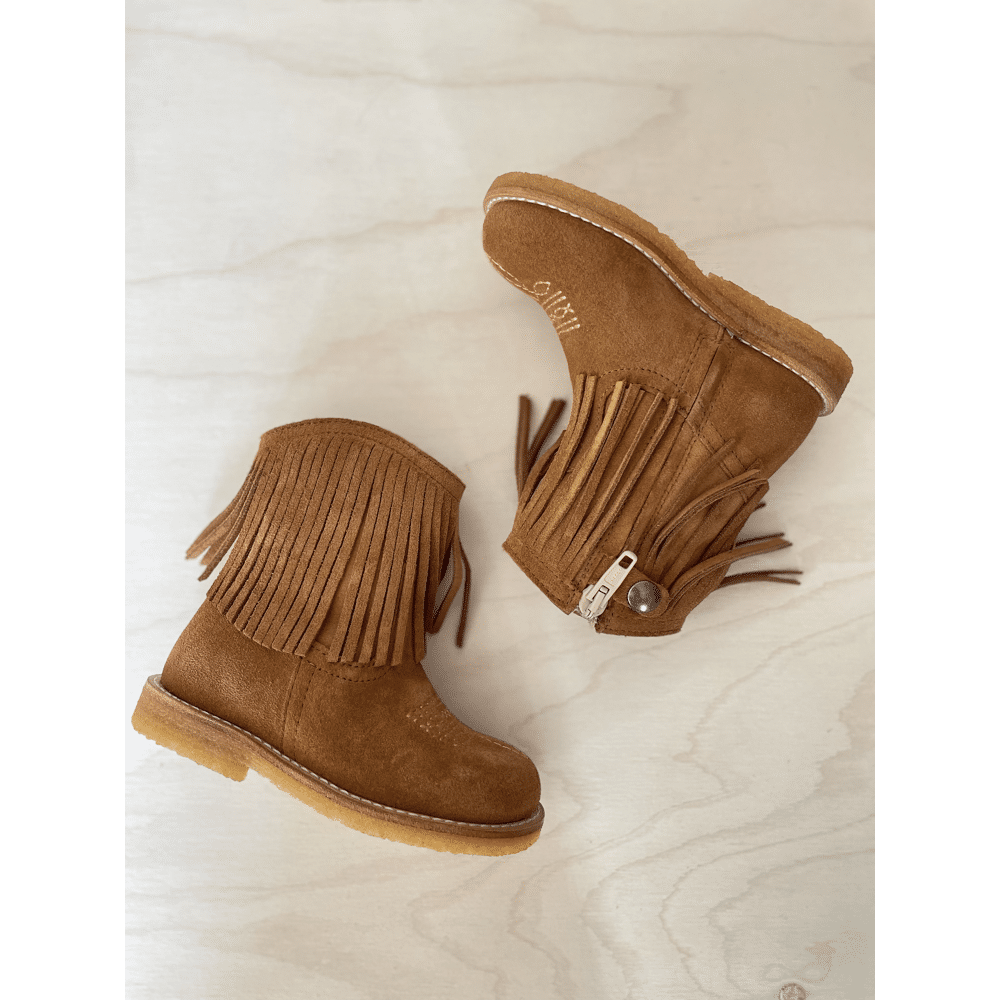 Angulus - Boot Fringes Zipper - Cognac