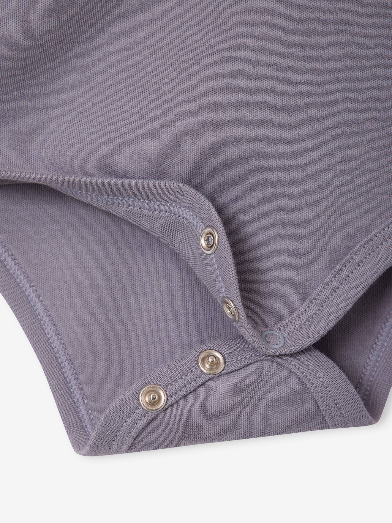 Conjunto de 2 bodies de manga comprida com abertura para recém-nascido, azul-acinzentado.