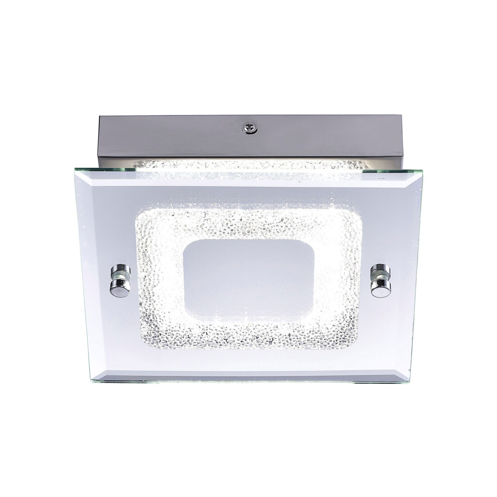 LED Deckenleuchte Lisa chromfarbig 18x18cm 5,8cm Metall Kristallglas