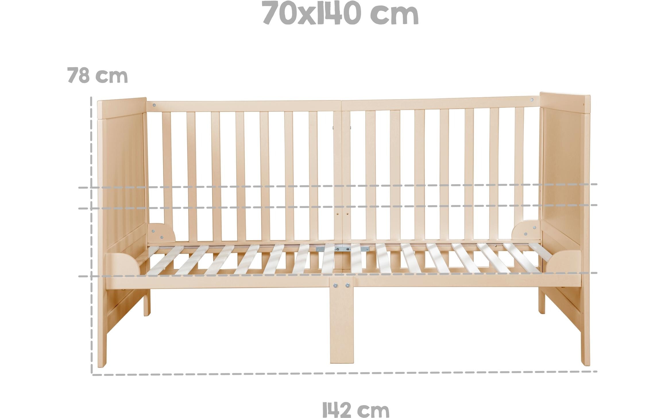 roba® Kinderbett »Kombi Easy Sleep Natur, 70 x 140 cm« 1 Stk. tlg.