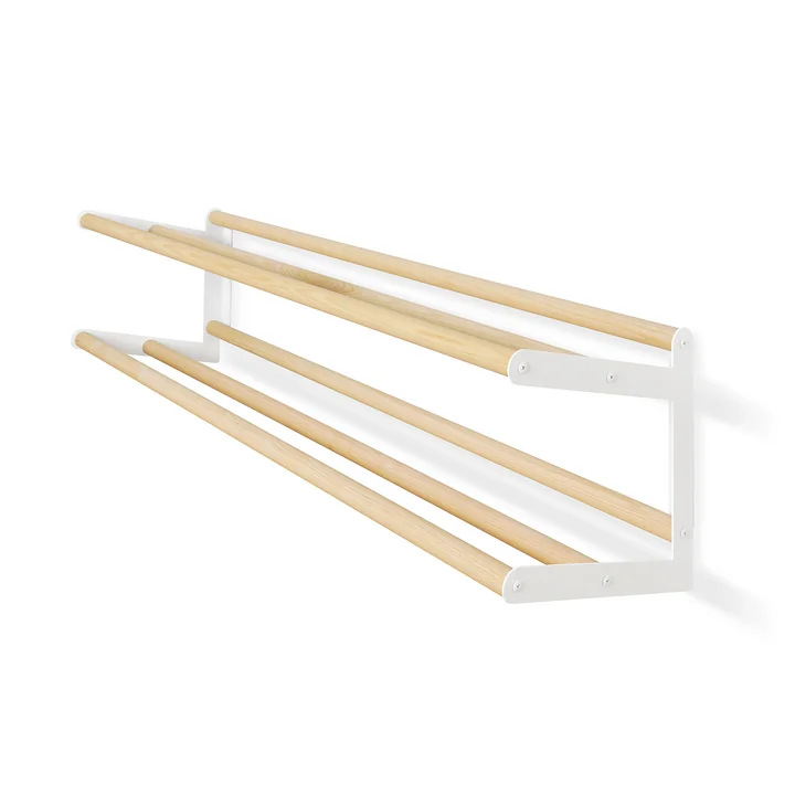 vonbox - Schuhregal Stixx Wall, weiss / Esche