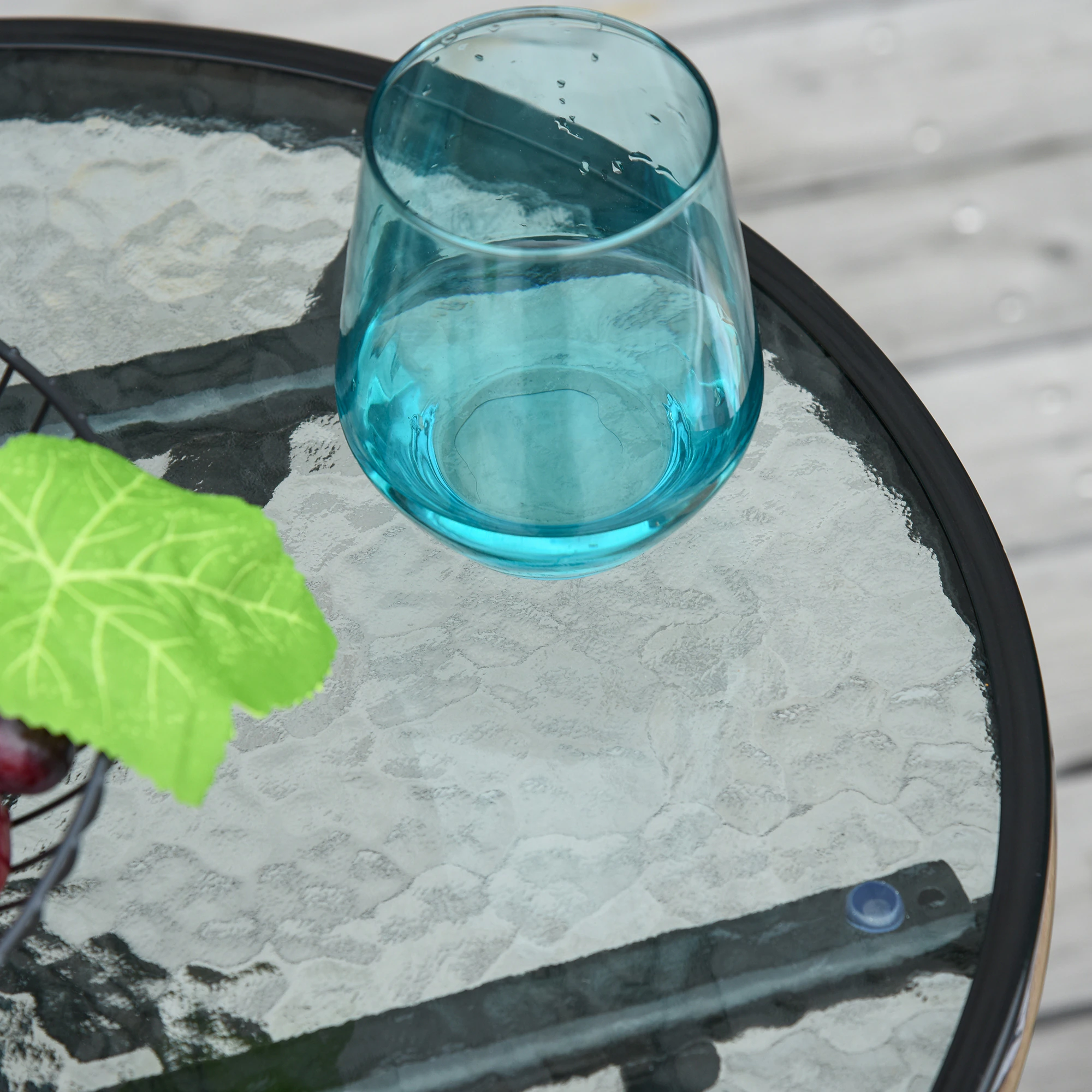 Outsunny Gartentisch klappbar transparent/schwarz Ø45 x 50H cm